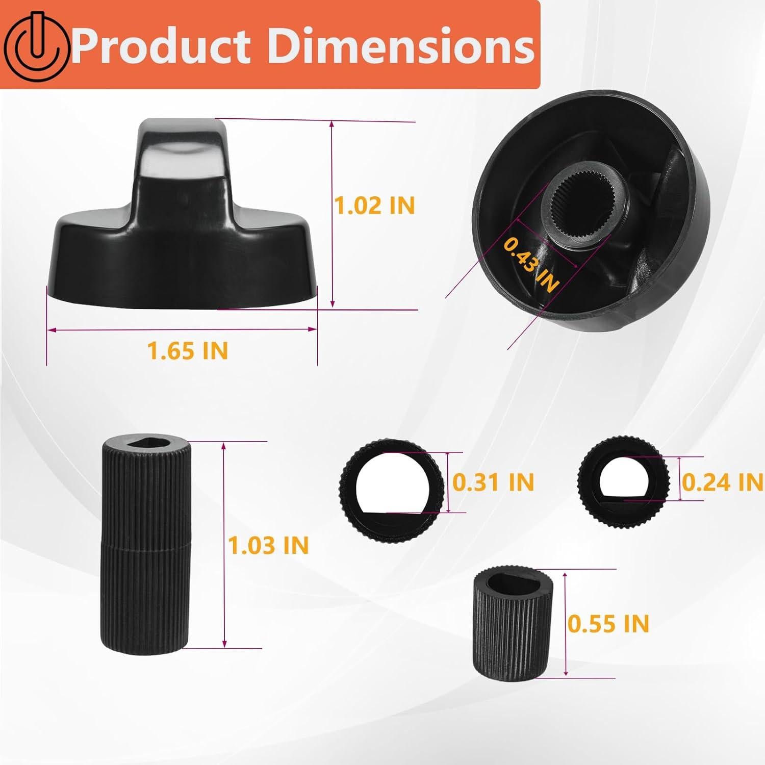 4 Perillas de Control Universales Cykemo con 12 Adaptadores