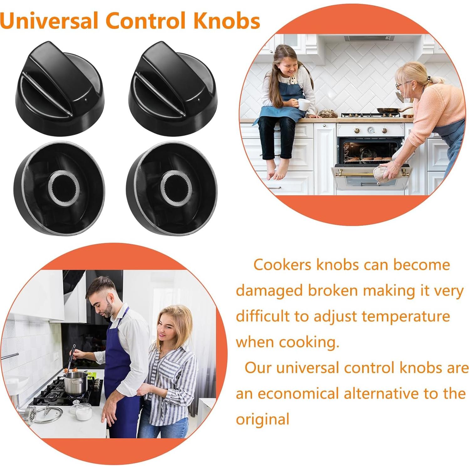 4 Perillas de Control Universales Cykemo con 12 Adaptadores