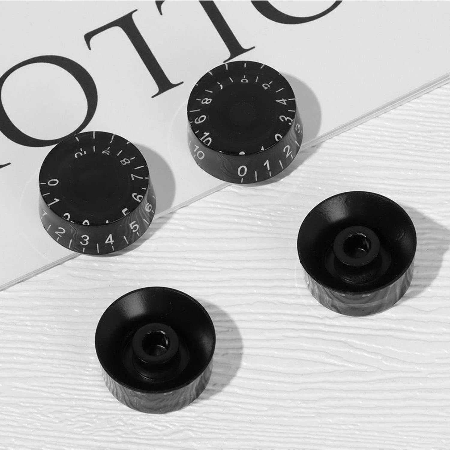 4 Perillas Negras de Control para Guitarra Eléctrica Les Paul