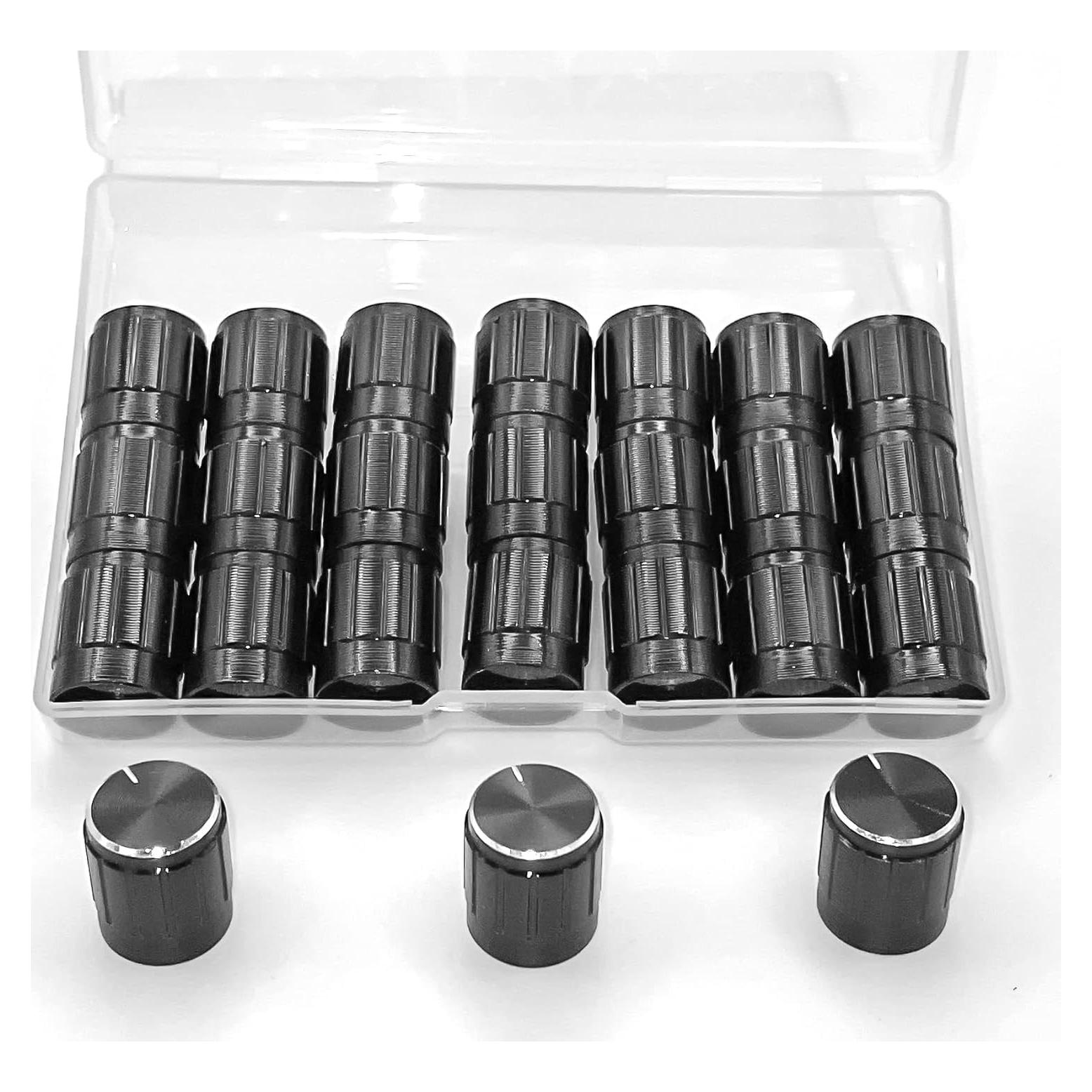24 Perillas de Control de Volumen Kelyonewy 6mm Negras