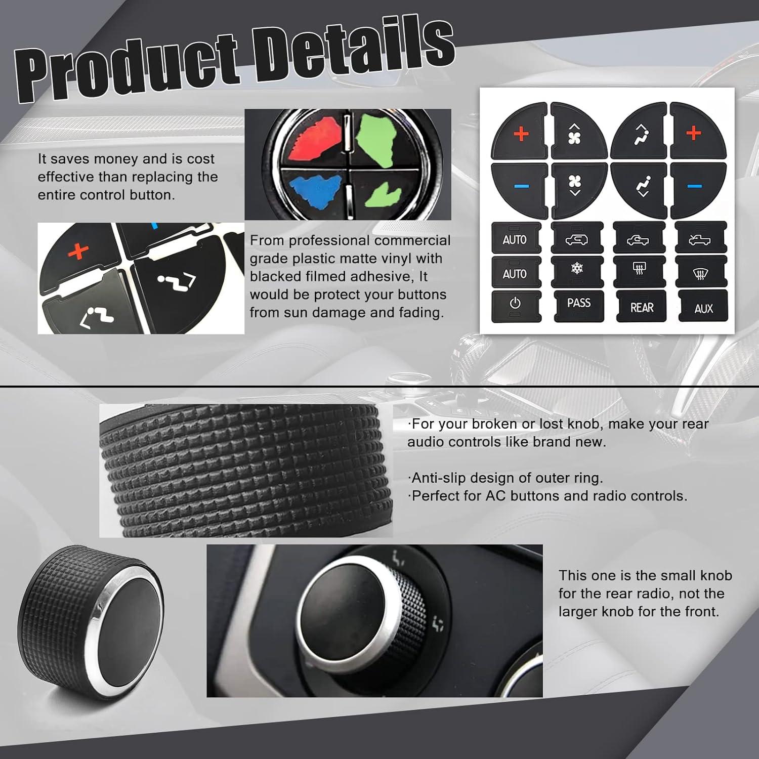 Kit de Reparación de Radio Stymart 2 Perillas + 2 Etiquetas AC