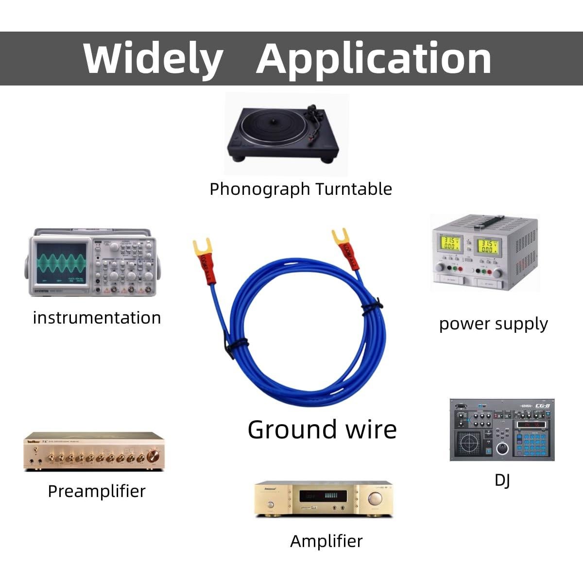 Cable de Tierra para Tocadiscos Technics 1.83m Cobre OFC Oro