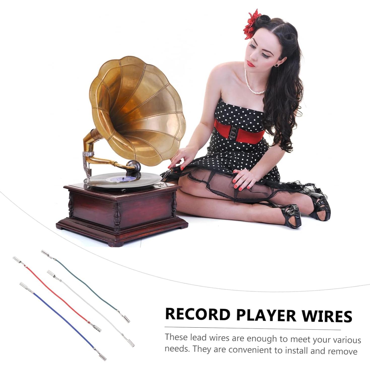 Cables de Conexión para Tocadiscos NUOBESTY 4 Pcs Duraderos