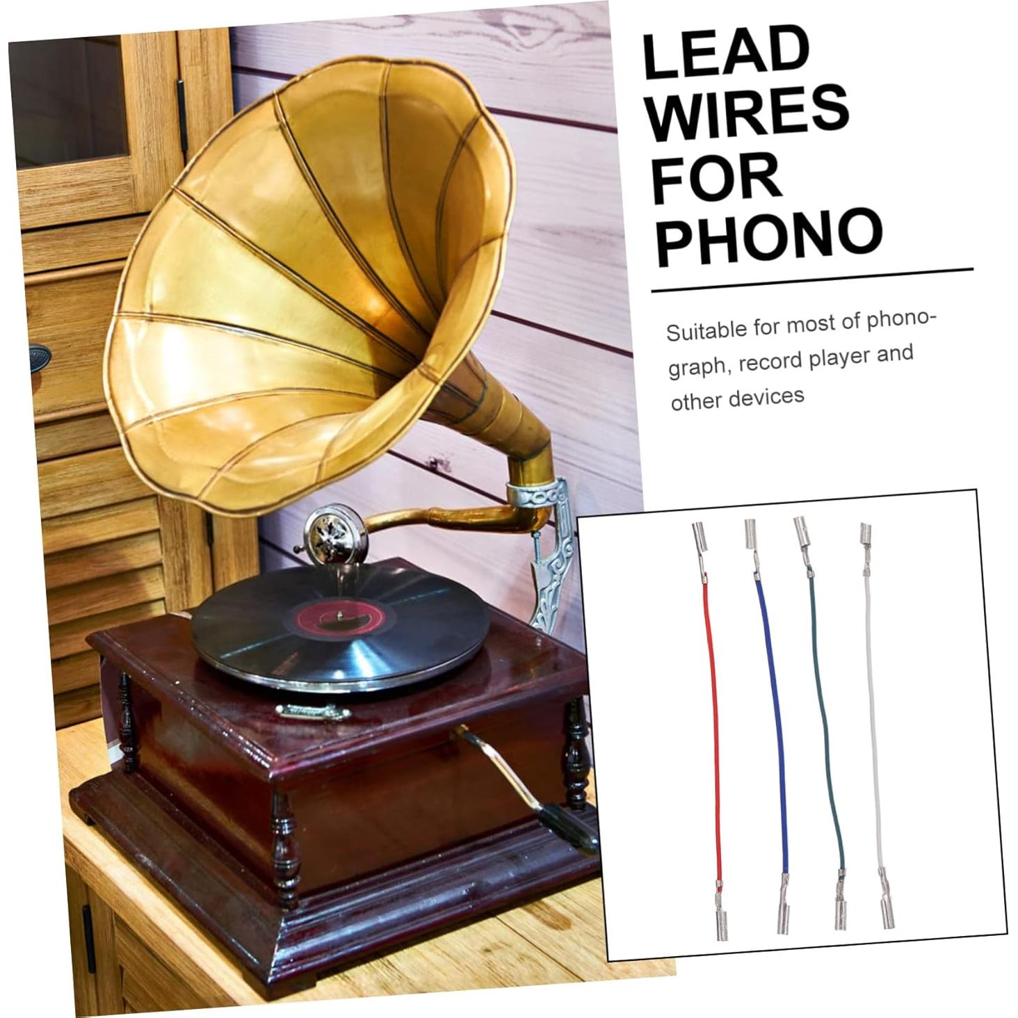 Cables de Conexión para Tocadiscos NUOBESTY 4 Pcs Duraderos