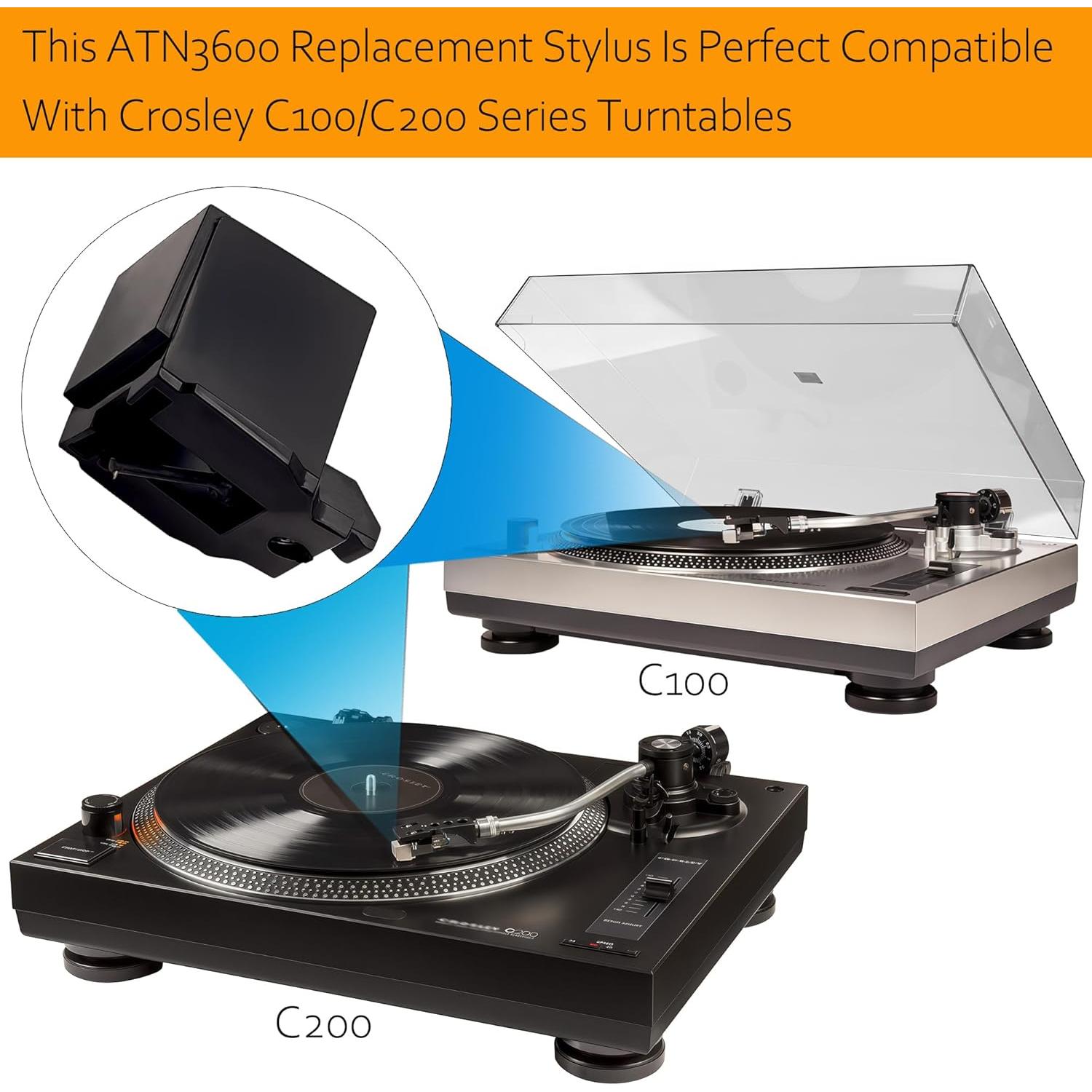 Aguja de Reemplazo Cónica ATN3600L/LC para Tocadiscos Audio-Technica