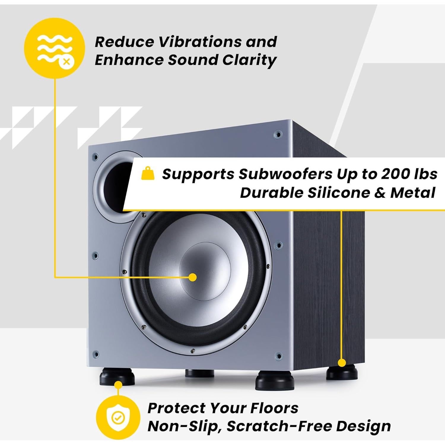 Pies de Aislamiento para Subwoofer Sound Addicted 4PCs