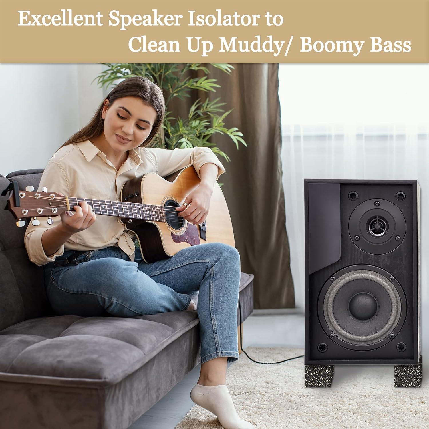 BXI Almohadillas Antivibración para Subwoofer - 4 Pcs 5.08 cm