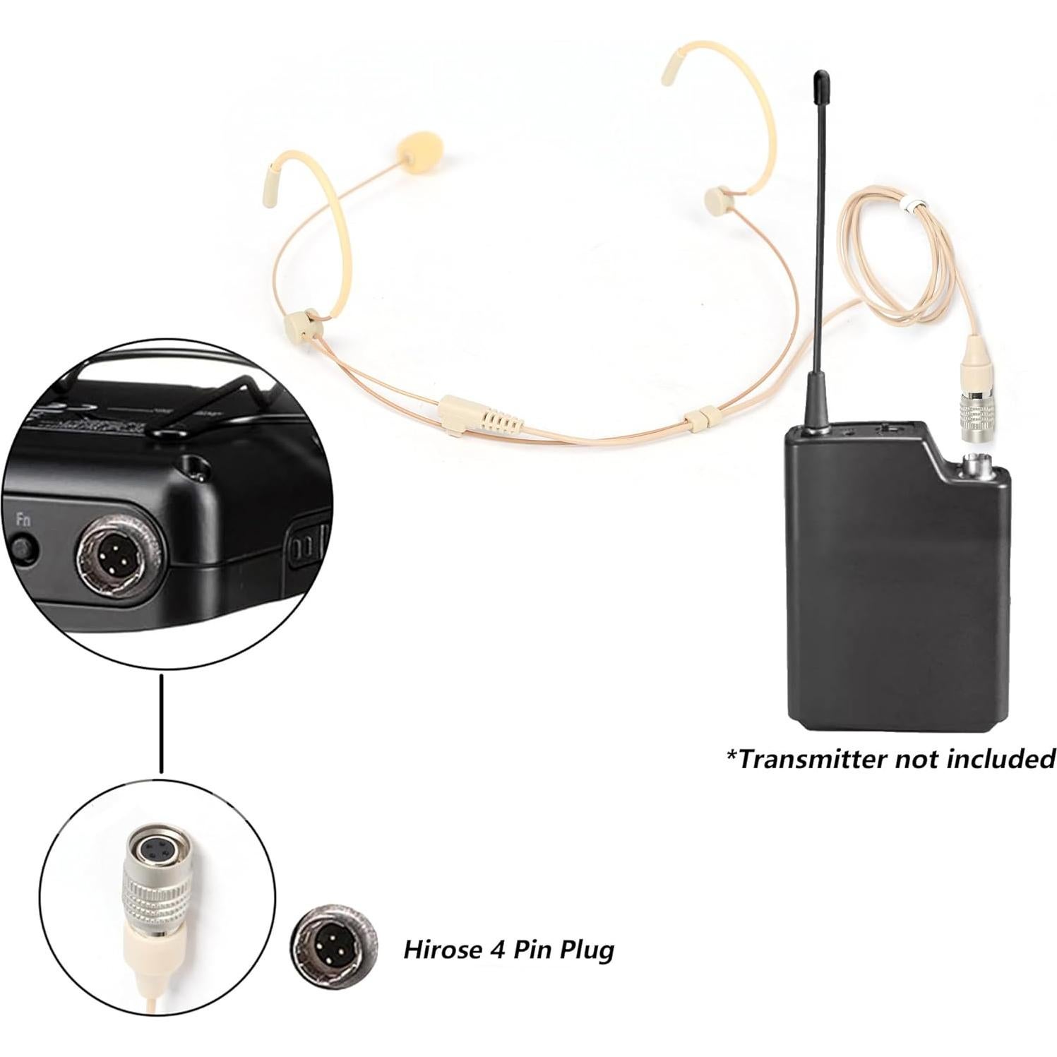 Micrófono de Diadema Beige JTLAU HS-4338-4T 1.2m para Audio Technica