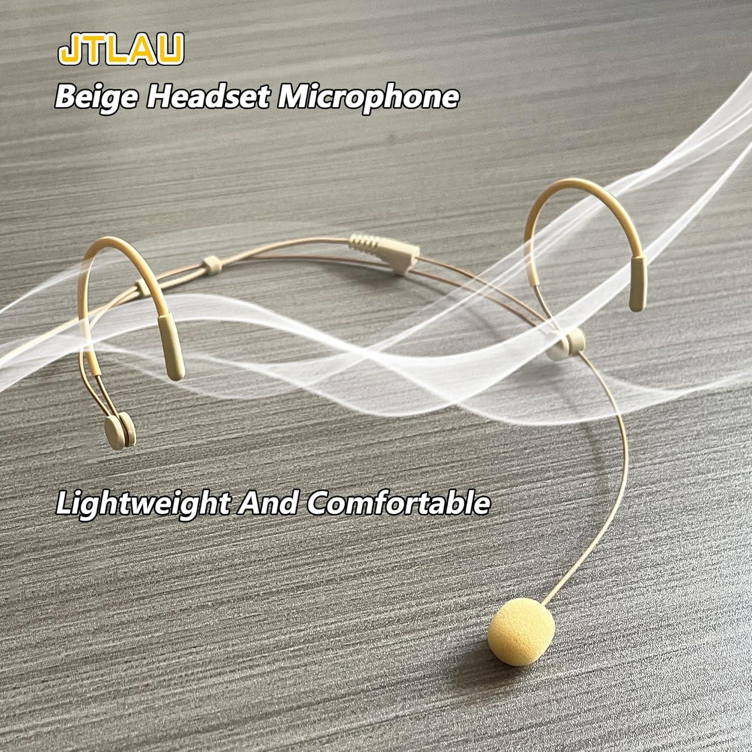 Micrófono de Diadema Beige JTLAU HS-4338-4T 1.2m para Audio Technica