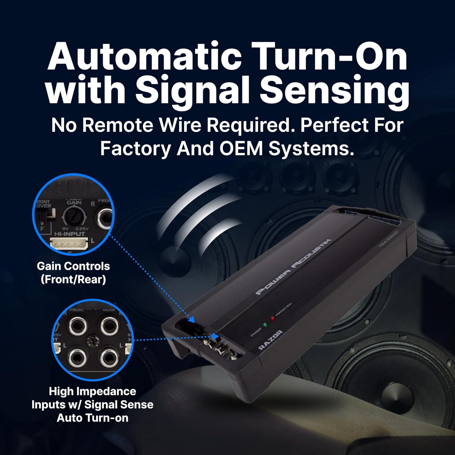 Amplificador Power Acoustik RZ4-2000D 2000W Clase D 4 Canales