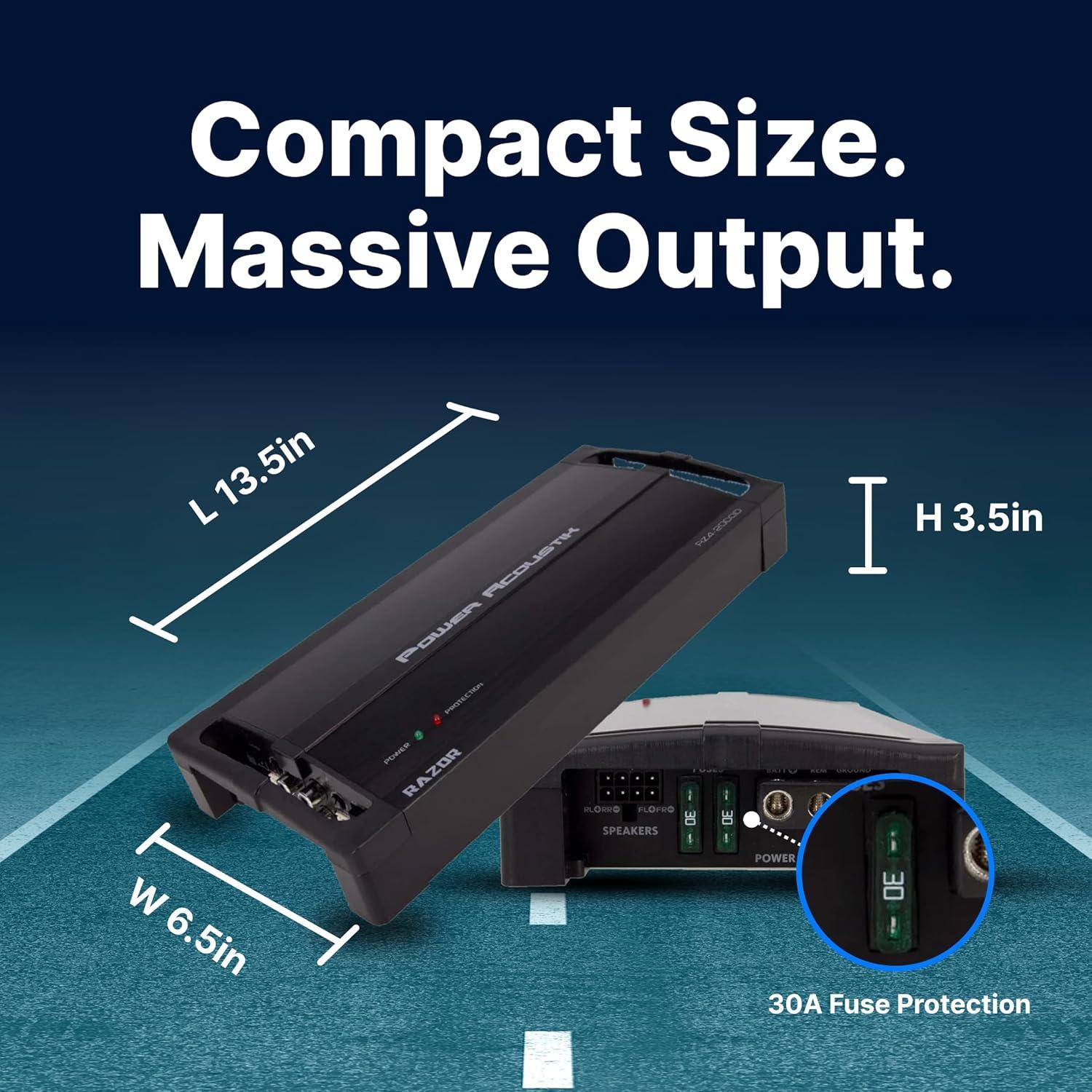 Amplificador Power Acoustik RZ4-2000D 2000W Clase D 4 Canales