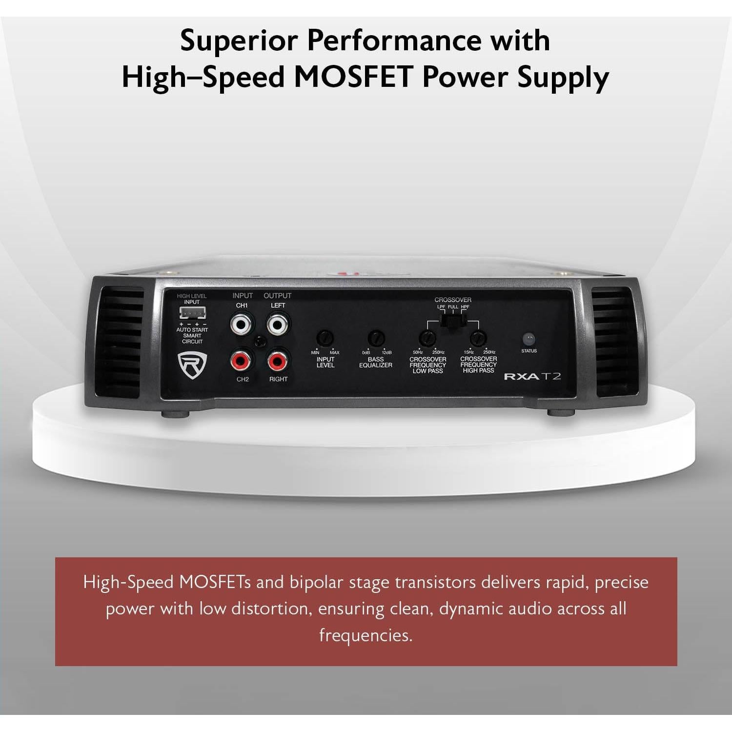 Amplificador de Coche Rockville RXA-T2 800W RMS 2 Canales