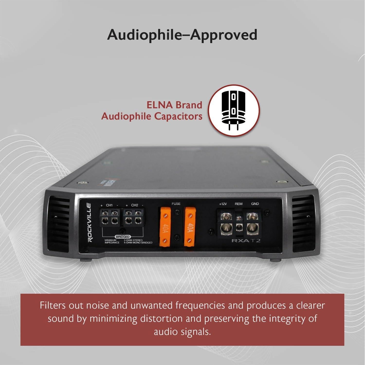 Amplificador de Coche Rockville RXA-T2 800W RMS 2 Canales