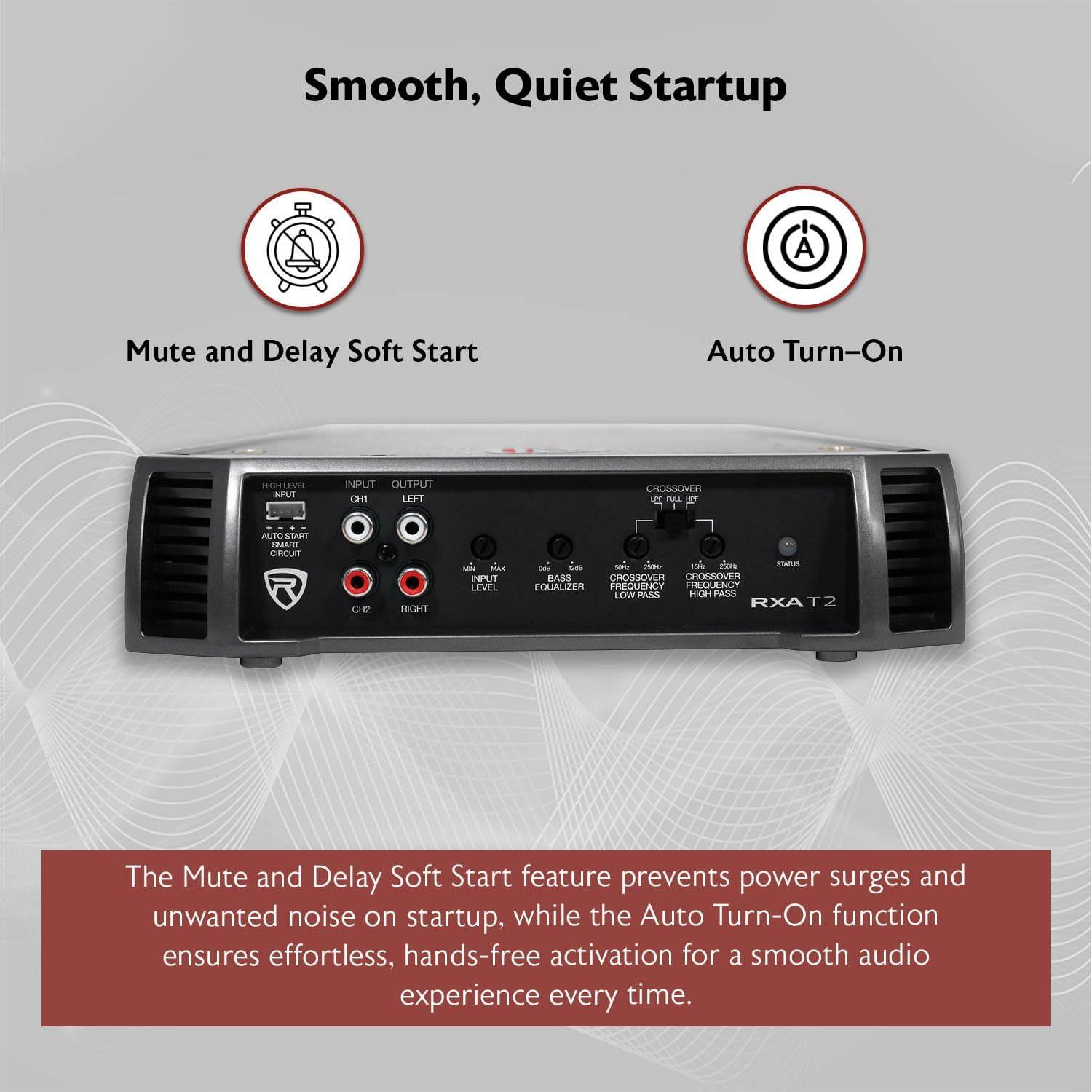 Amplificador de Coche Rockville RXA-T2 800W RMS 2 Canales