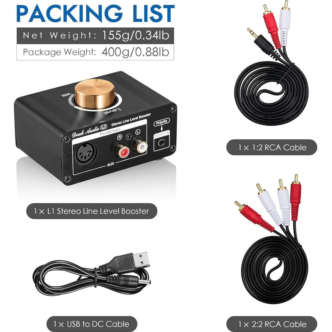 Amplificador de nivel de línea Douk Audio L1 20dB HiFi