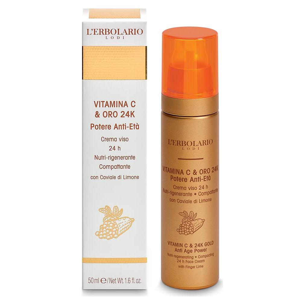 Crema Facial Antienvejecimiento LErbolario con Vitamina C y Oro 50ml