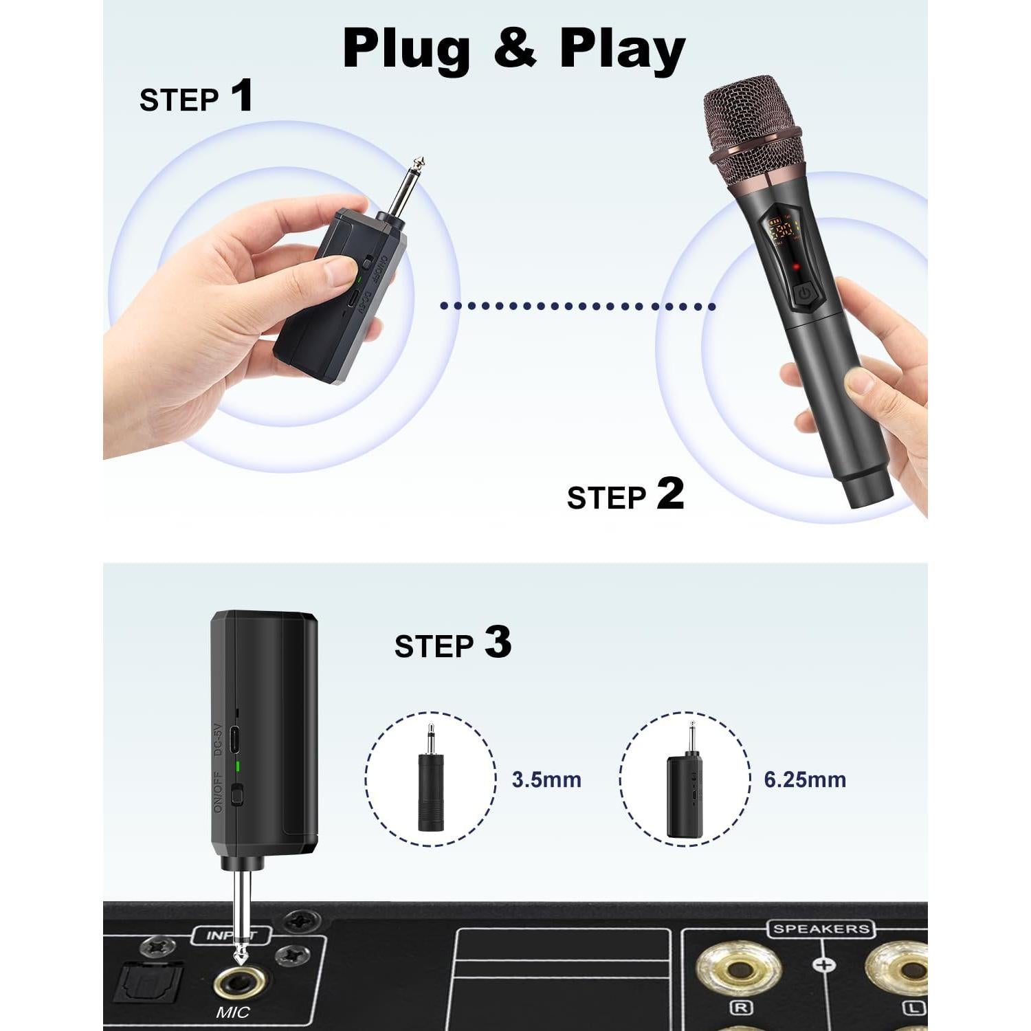 Micrófono Inalámbrico ALPOWL WXM-001 con Receptor USB-C 50h
