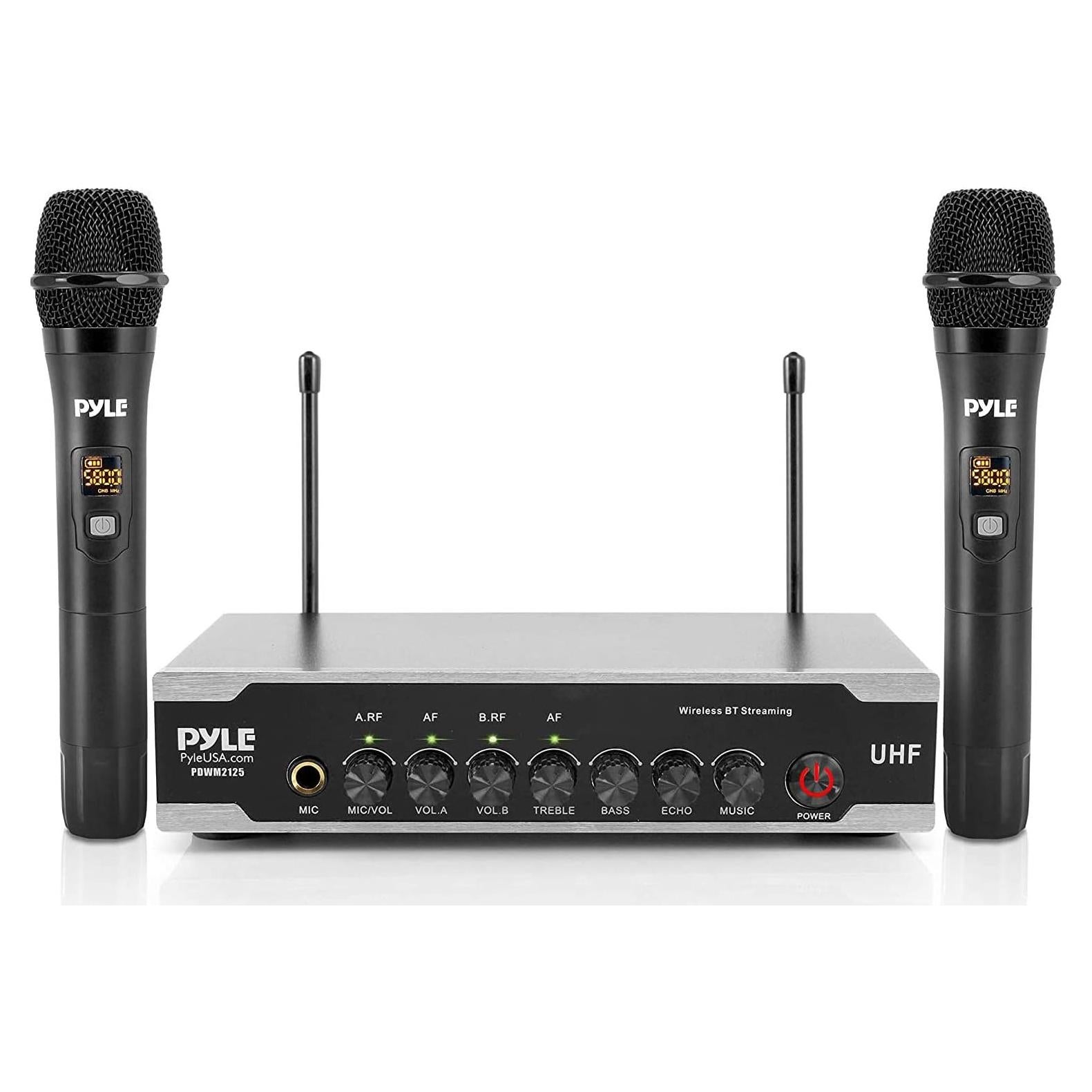 Sistema de micrófono inalámbrico UHF Pyle PDWM2125 - 2 micrófonos