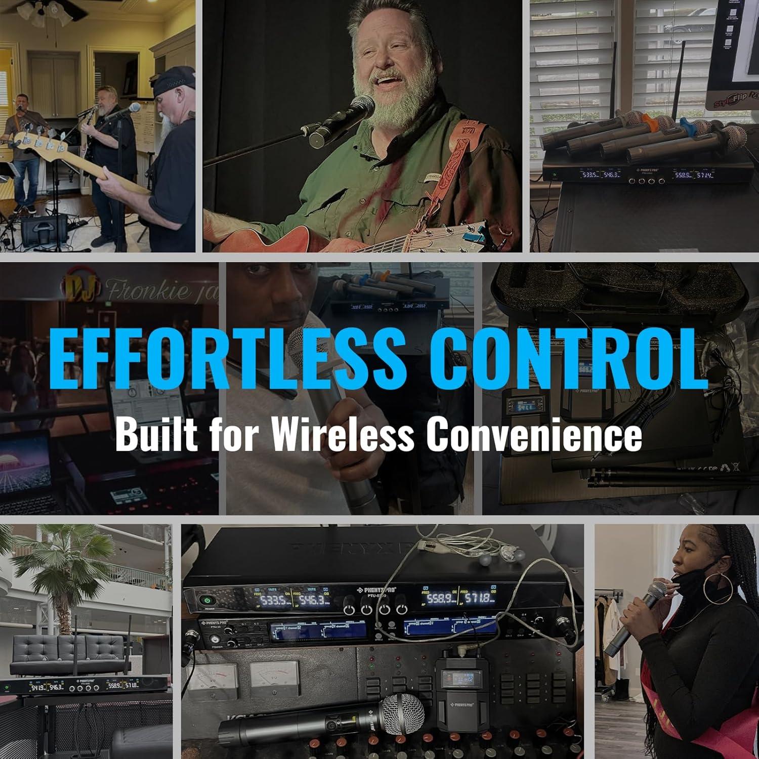 Sistema de micrófono inalámbrico Phenyx Pro PTU-52B, 2 canales UHF