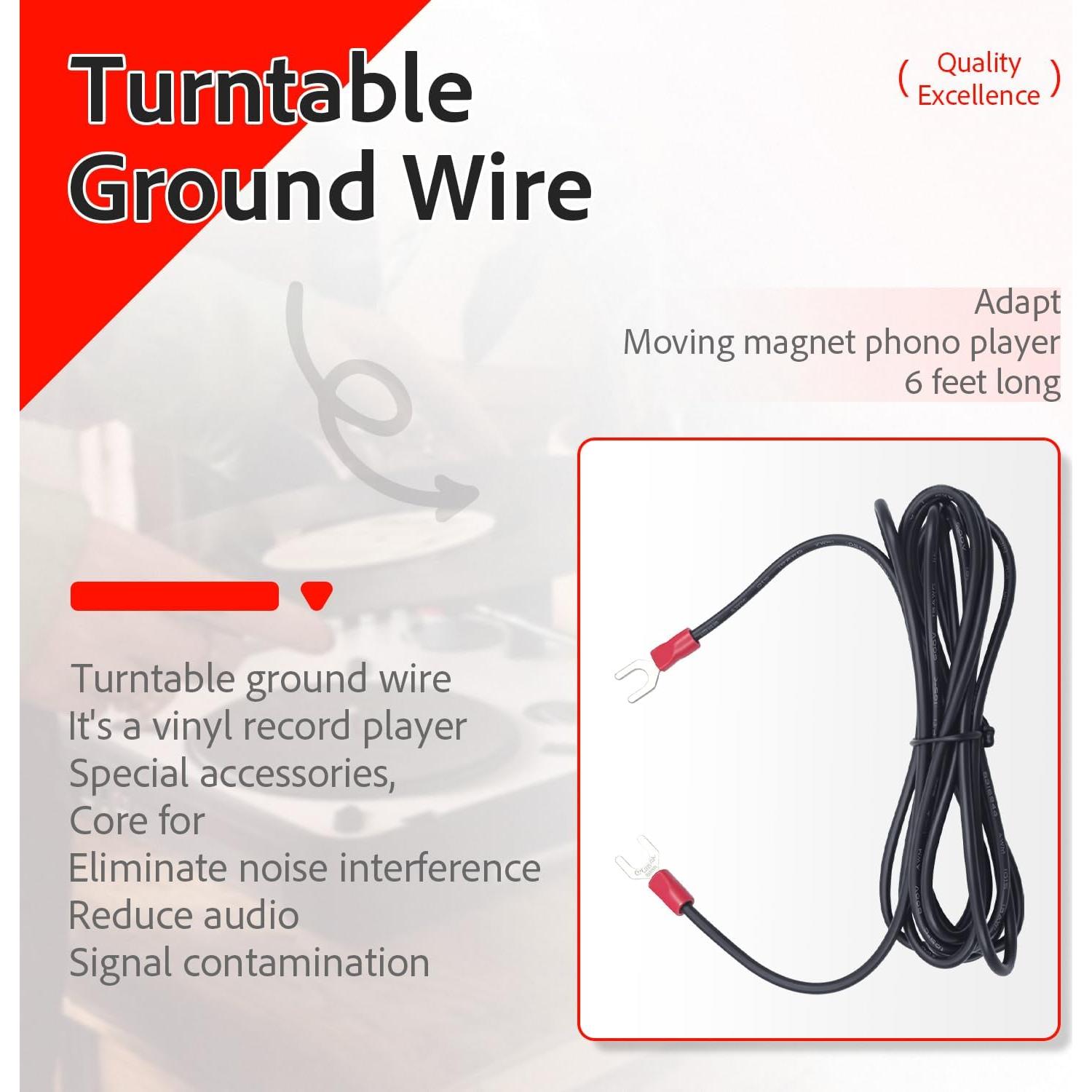 Cable de Tierra para Tocadiscos Magnéticos XVRTJ 1.83 m 2 Paquete