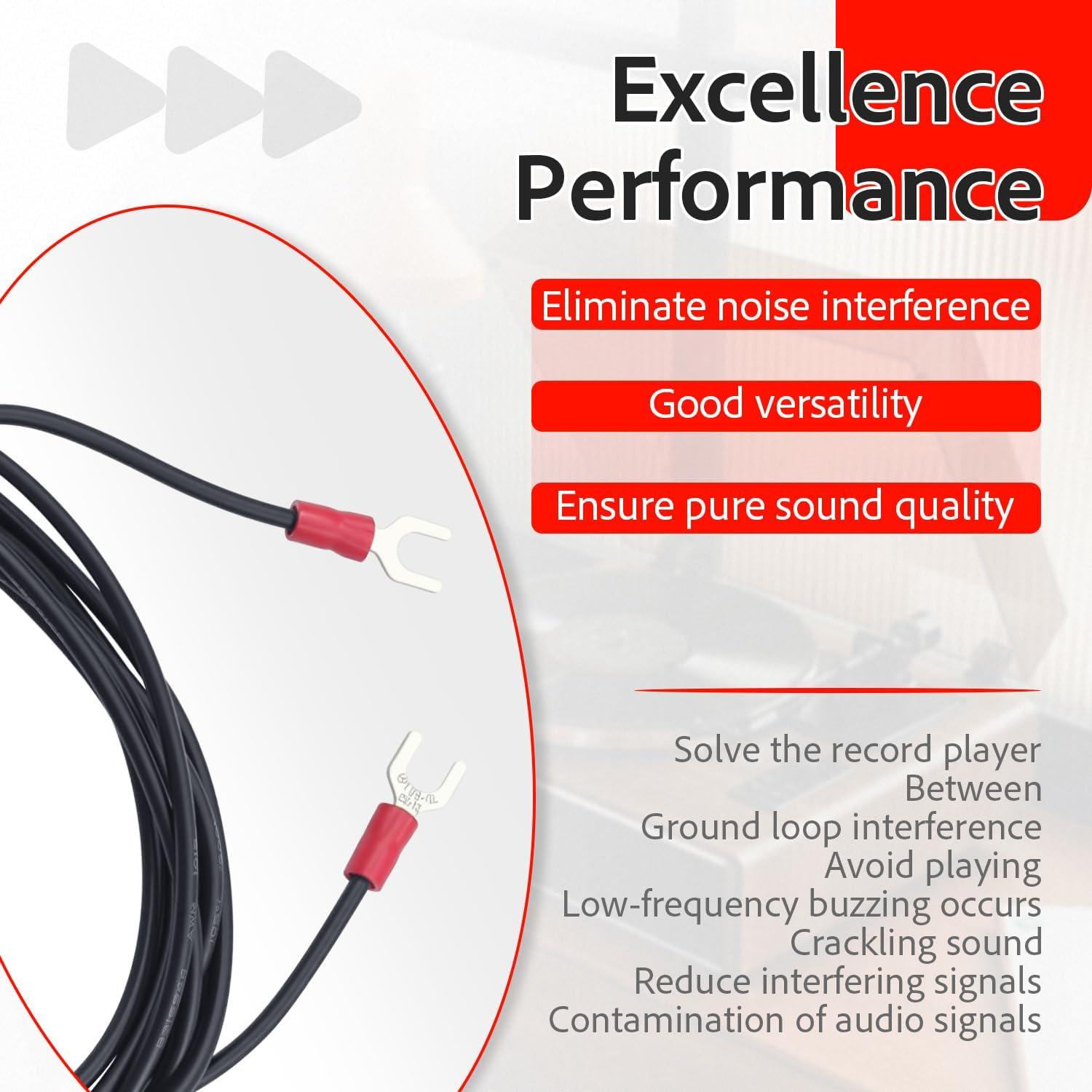 Cable de Tierra para Tocadiscos Magnéticos XVRTJ 1.83 m 2 Paquete