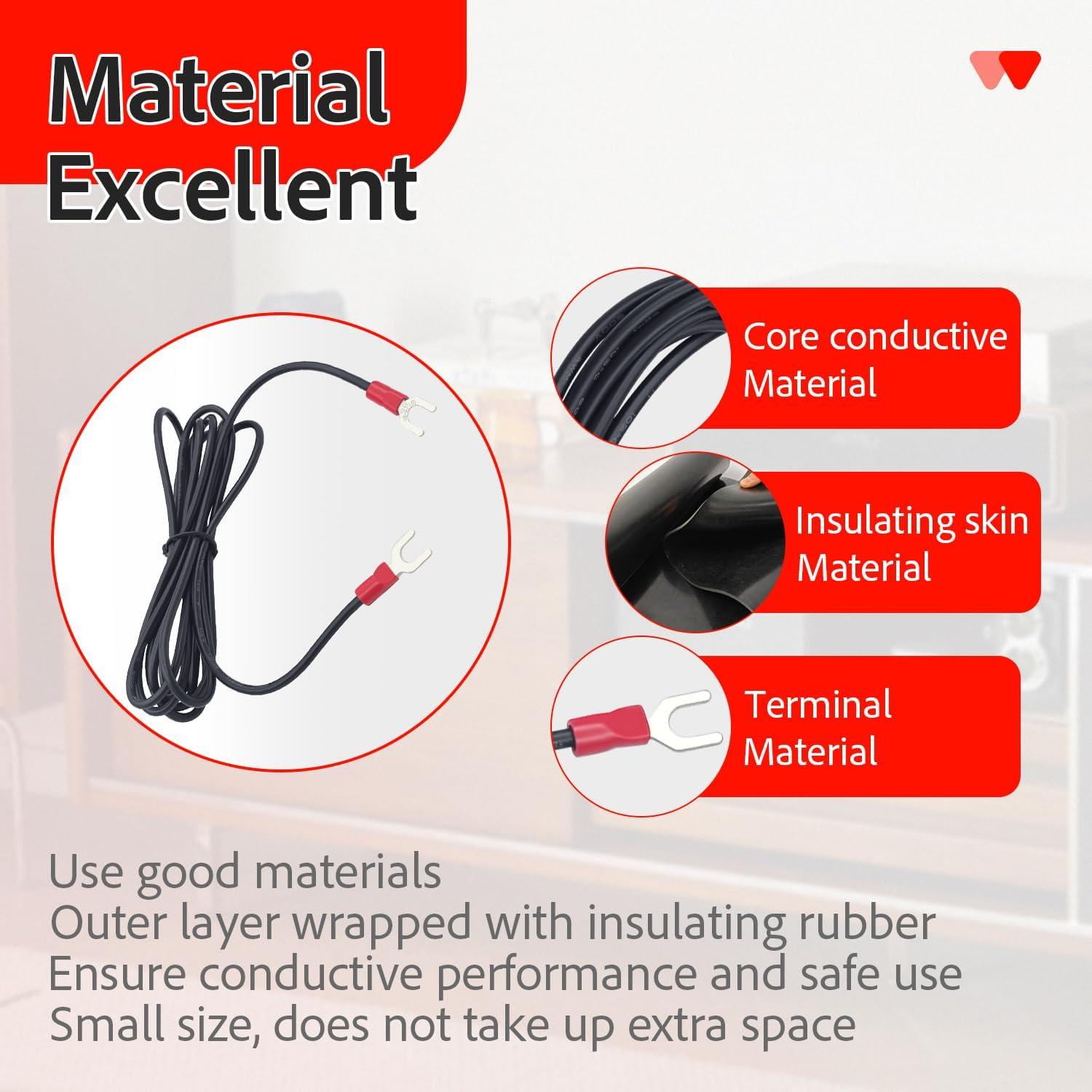 Cable de Tierra para Tocadiscos Magnéticos XVRTJ 1.83 m 2 Paquete