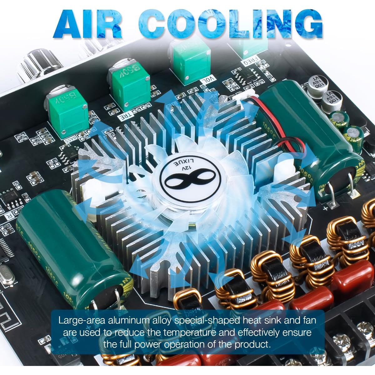 Amplificador de Potencia Bluetooth 5.1 ZK-AS21 2.1 Canales 220W+350W