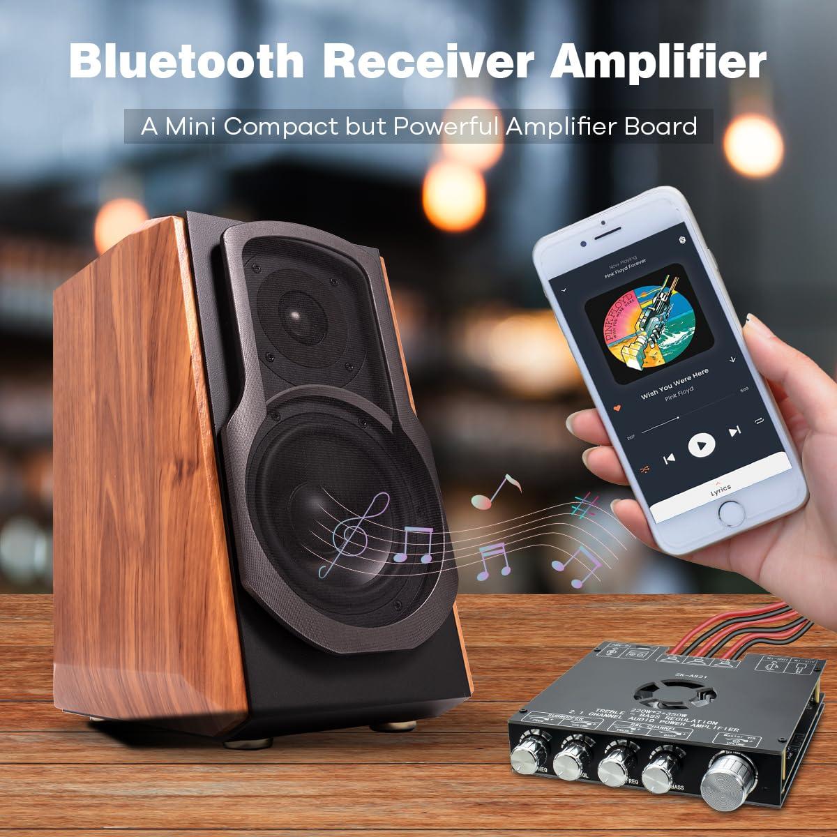 Amplificador de Potencia Bluetooth 5.1 ZK-AS21 2.1 Canales 220W+350W