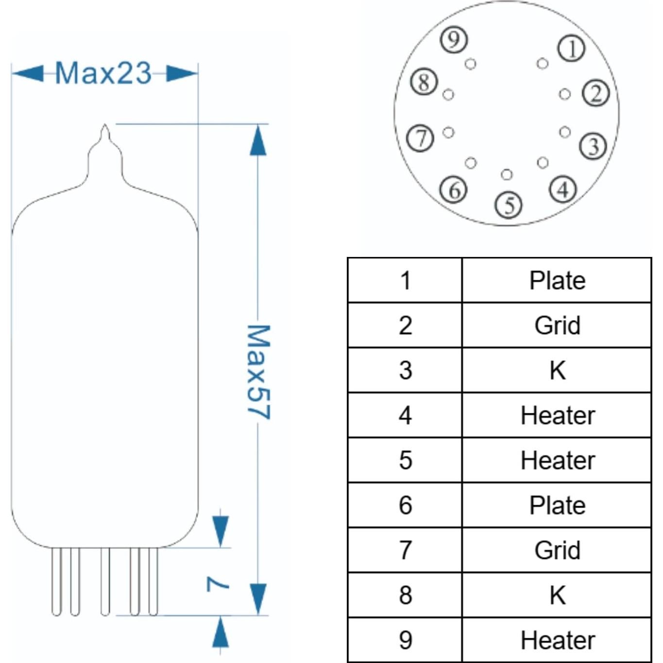 Válvula de Vacío PSVANE 12AU7-AT Serie Horizon Par Emparejado
