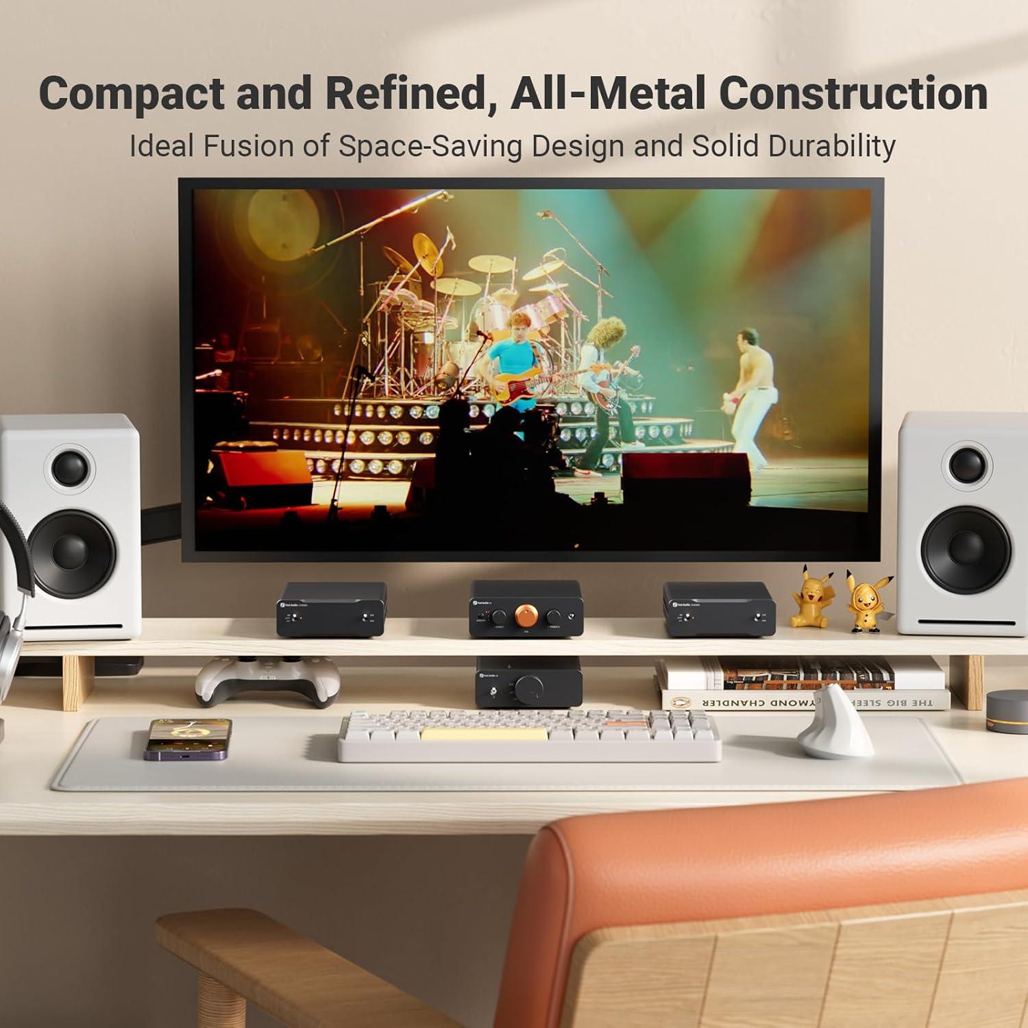 Preamplificador Fosi Audio P4 con 3 Entradas RCA y Control Remoto