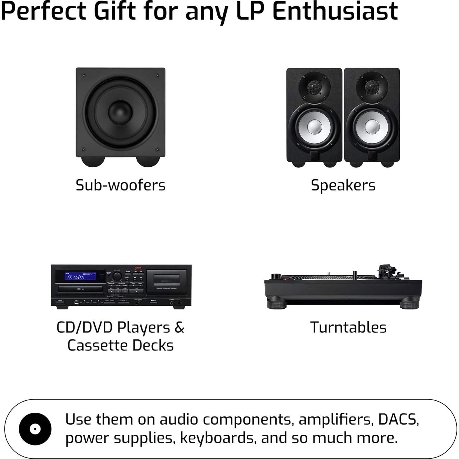 Almohadillas Antivibración de Silicona Hudson Hi-Fi - Paquete de 4