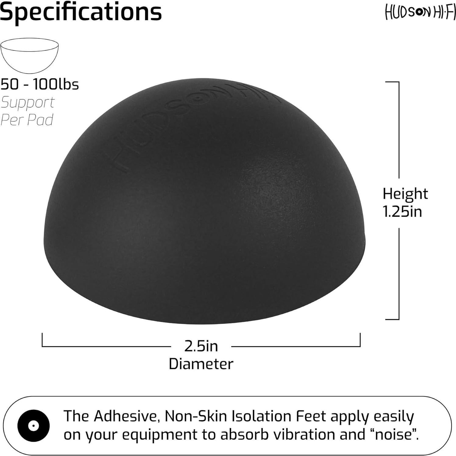 Almohadillas Antivibración Hudson Hi-Fi 8 Pies Silicona 6.35 cm