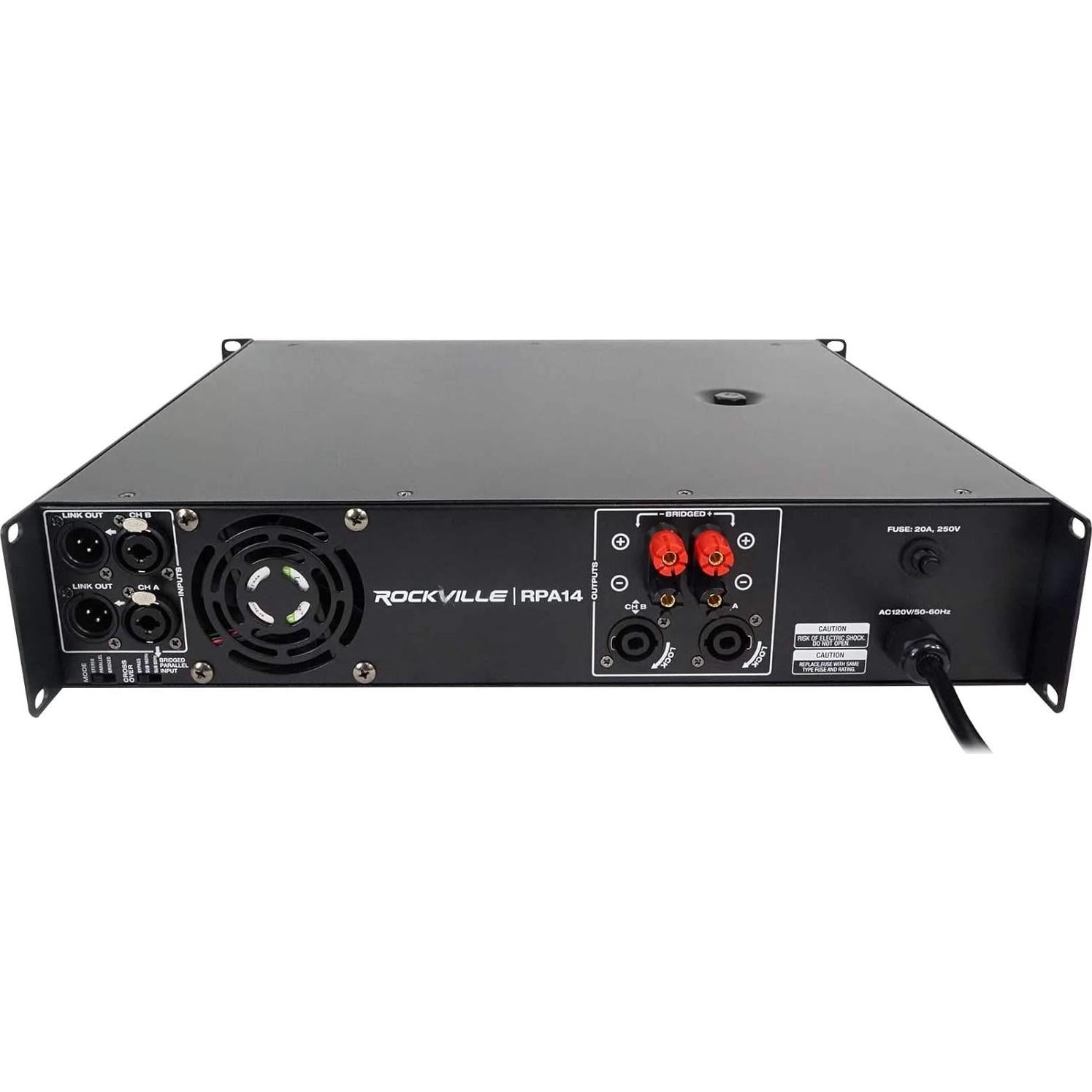 Amplificador Rockville RPA14 7000W Pico 2000W RMS 2 Canales