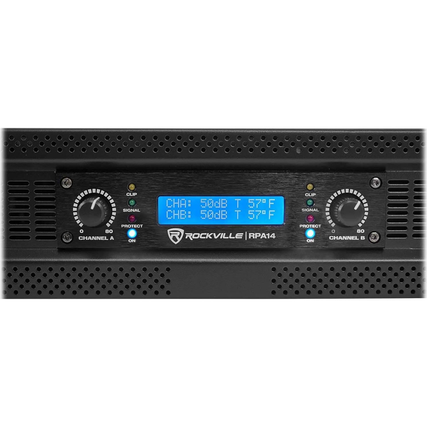 Amplificador Rockville RPA14 7000W Pico 2000W RMS 2 Canales