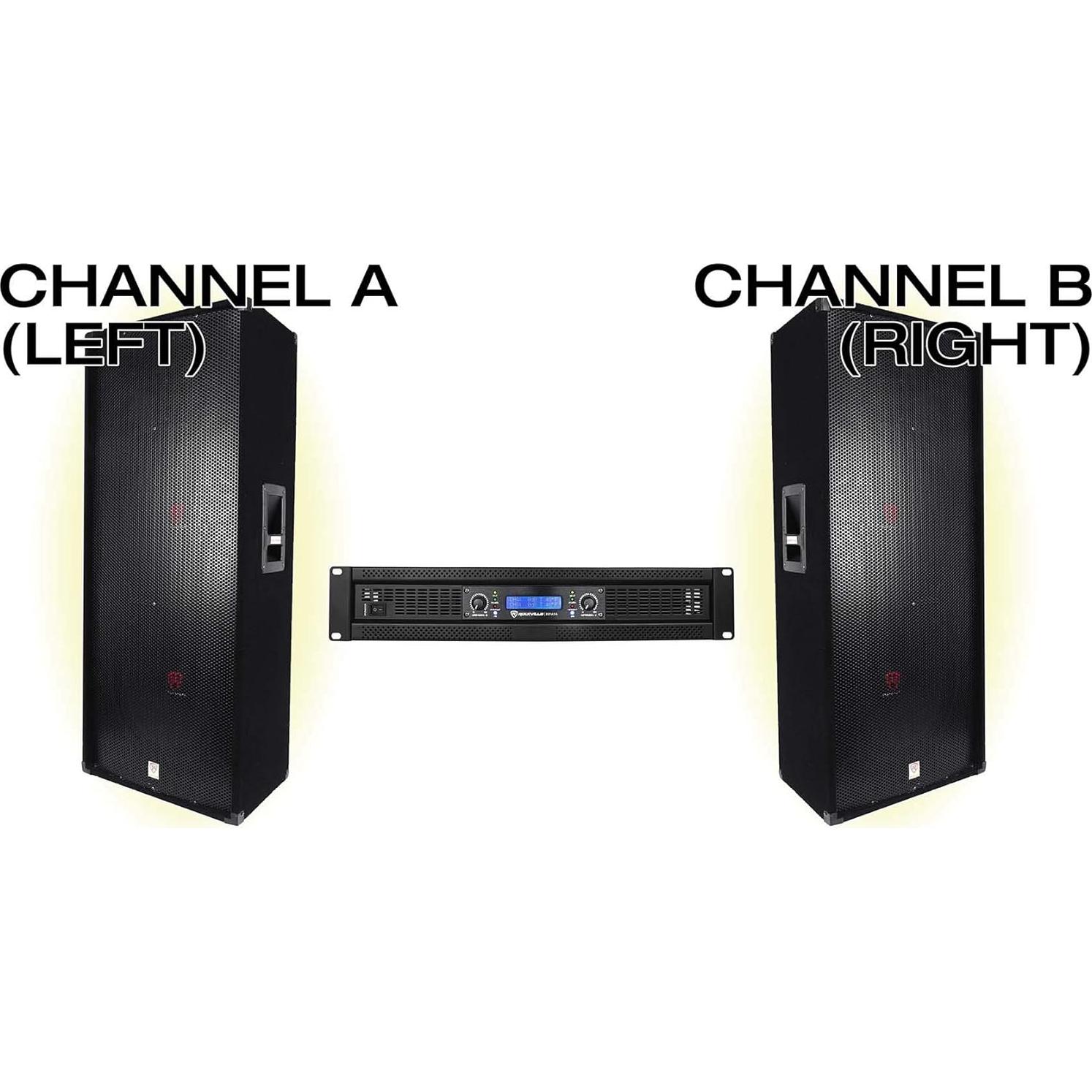 Amplificador Rockville RPA14 7000W Pico 2000W RMS 2 Canales