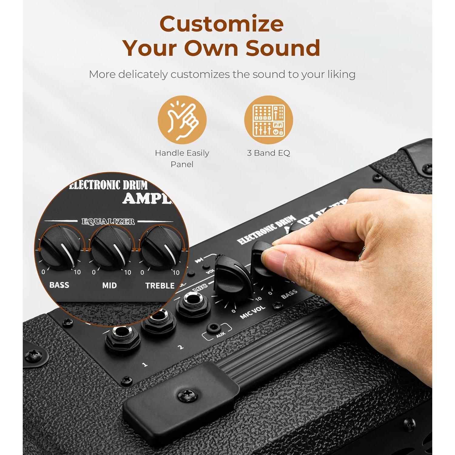 Amplificador de Batería Eléctrica Vangoa 40W 3 Entradas EQ