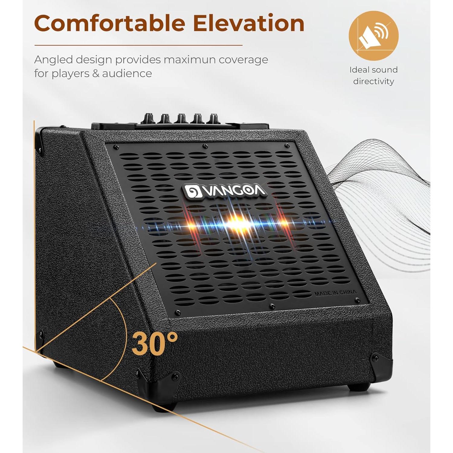 Amplificador de Batería Eléctrica Vangoa 40W 3 Entradas EQ