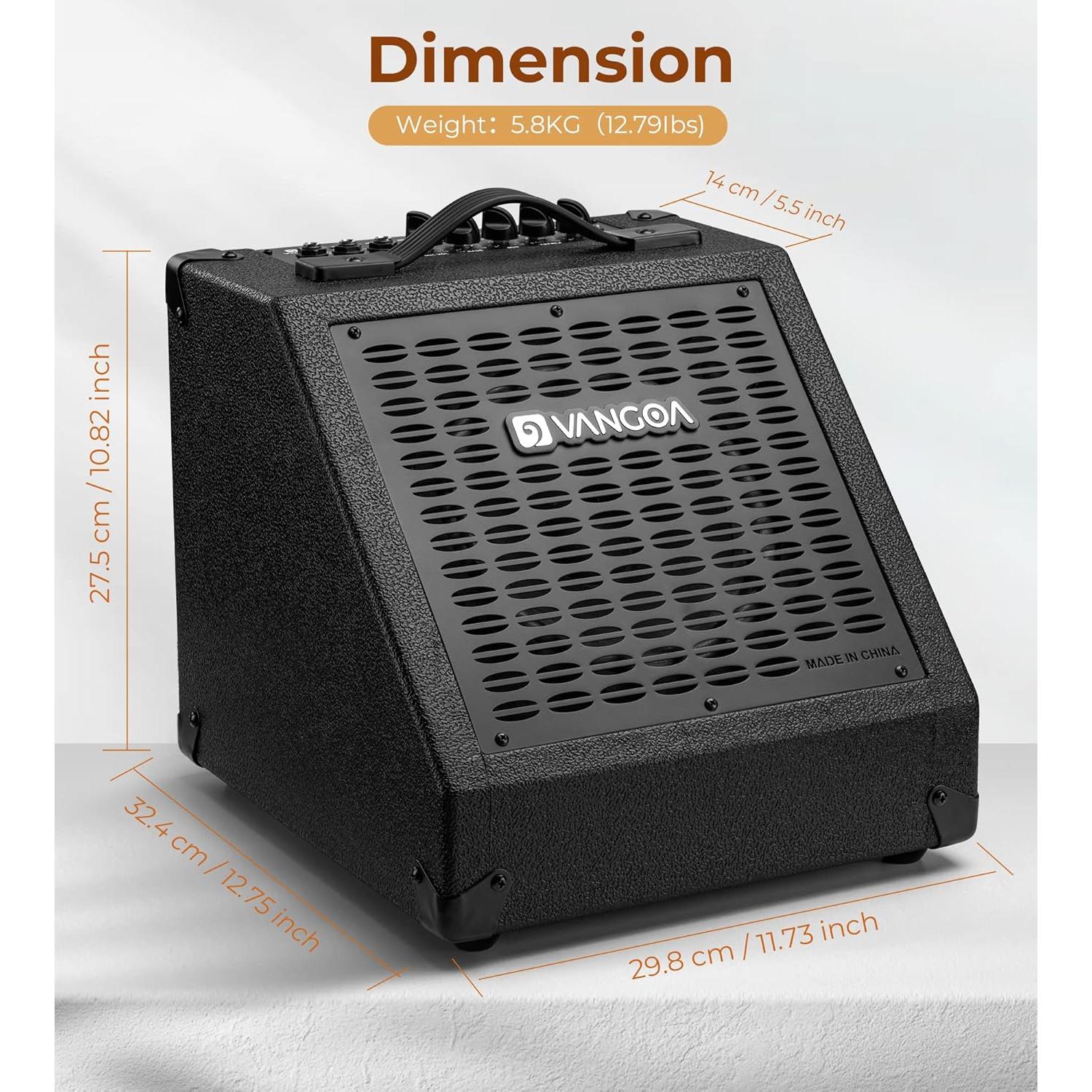 Amplificador de Batería Eléctrica Vangoa 40W 3 Entradas EQ