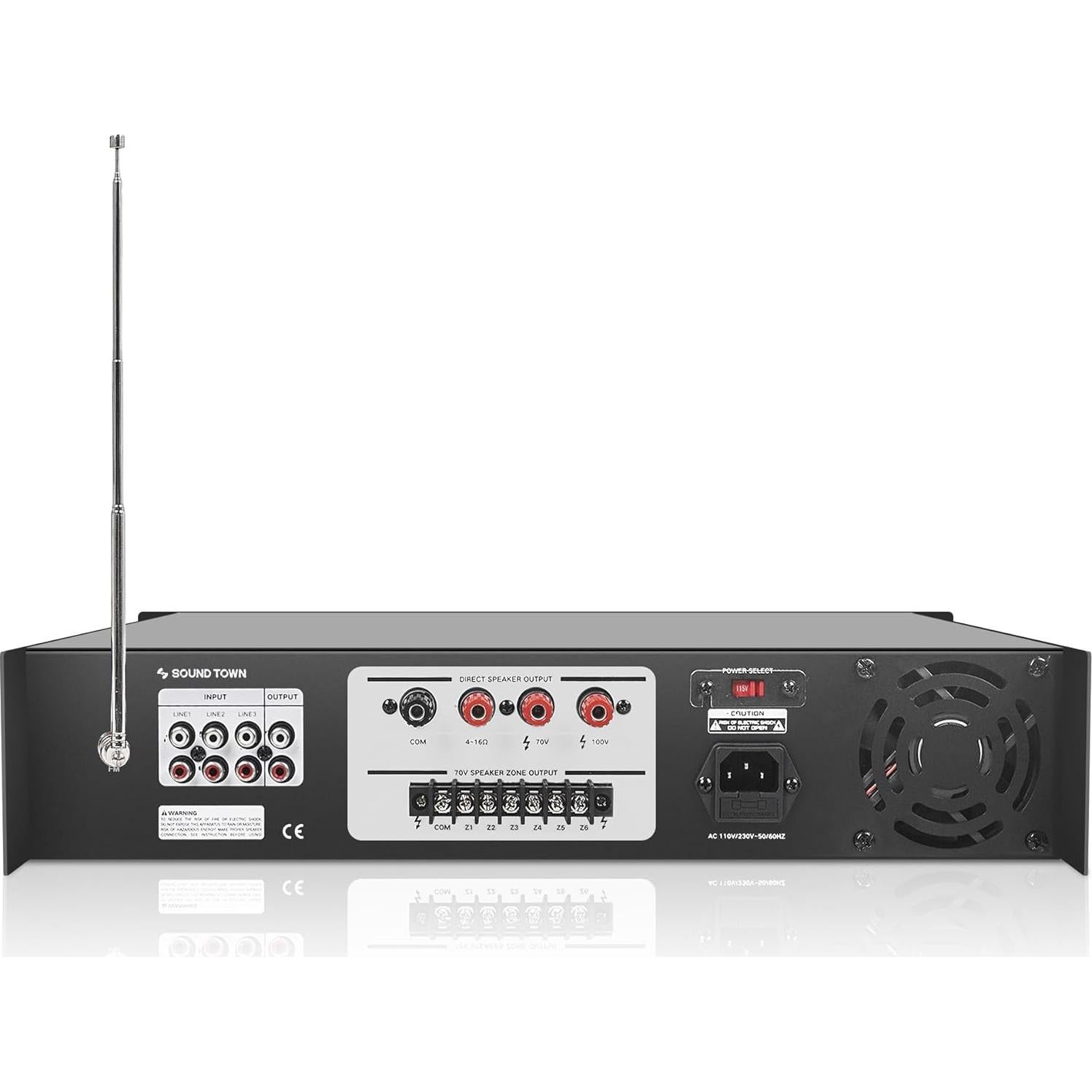 Amplificador de Potencia 180W Sound Town PAC180-6 6 Zonas Bluetooth