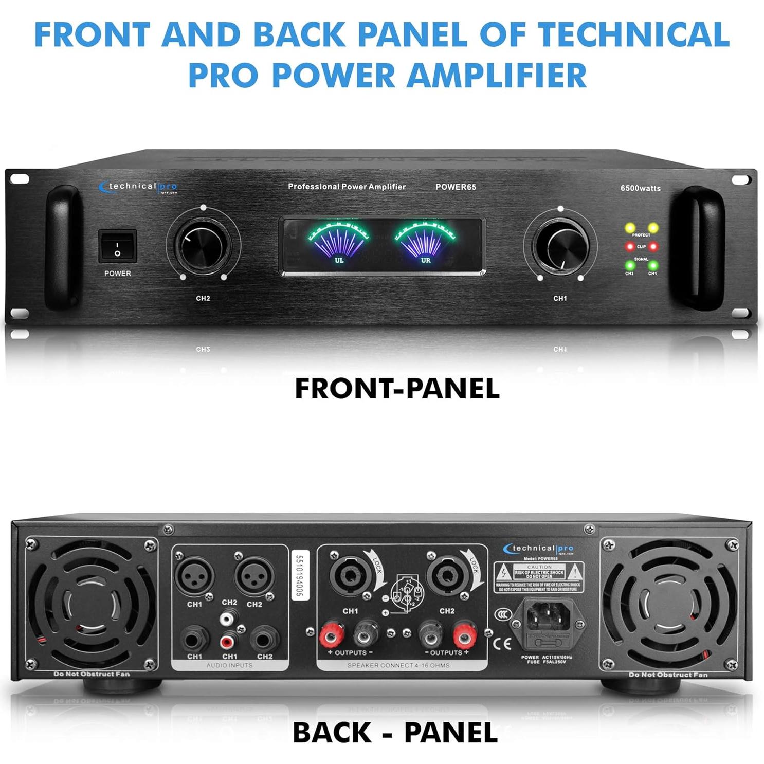 Amplificador de Potencia 6000W Technical Pro TPPOWER60 Estéreo