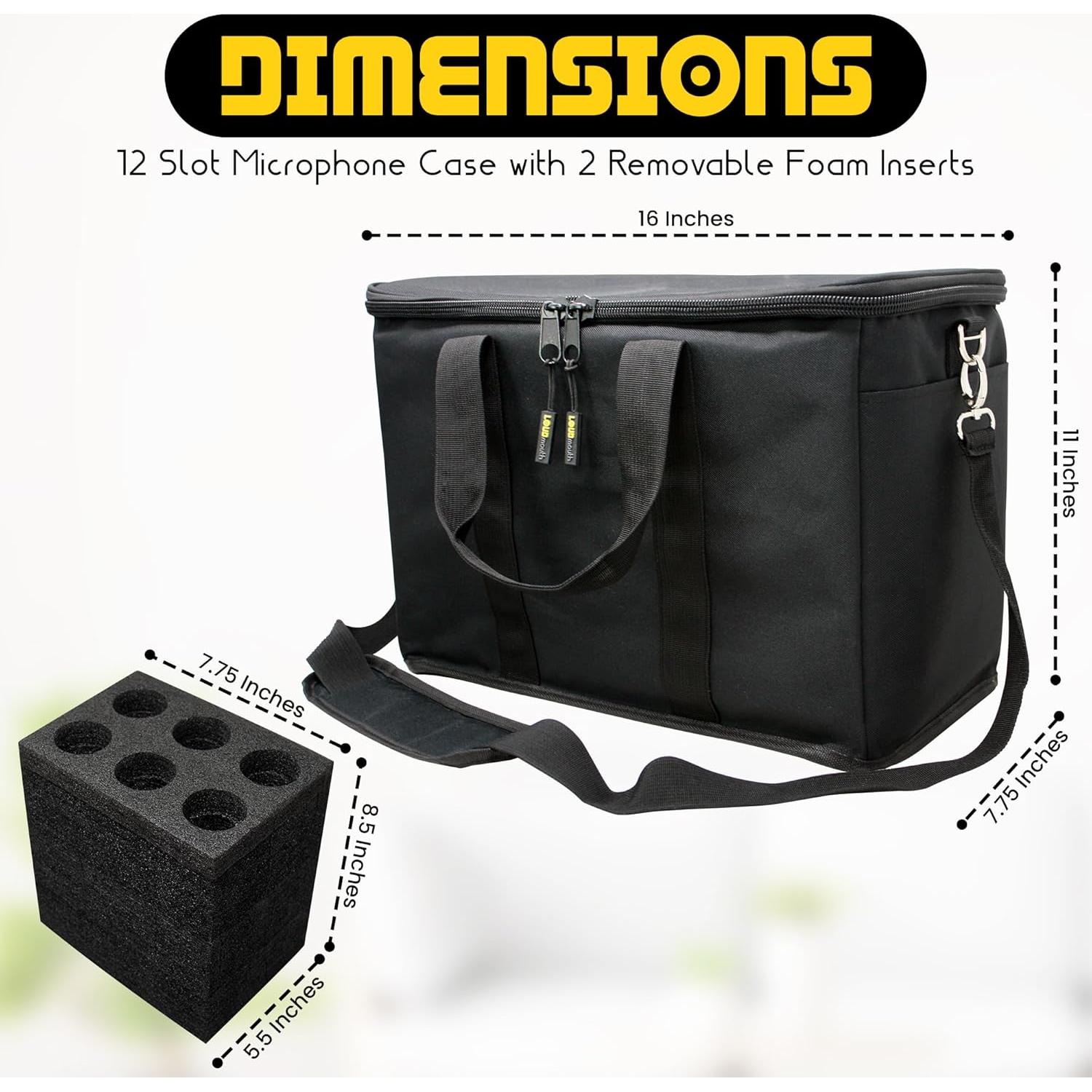 Funda para micrófonos Loudmouth LMG-12MFC con espuma 12 ranuras