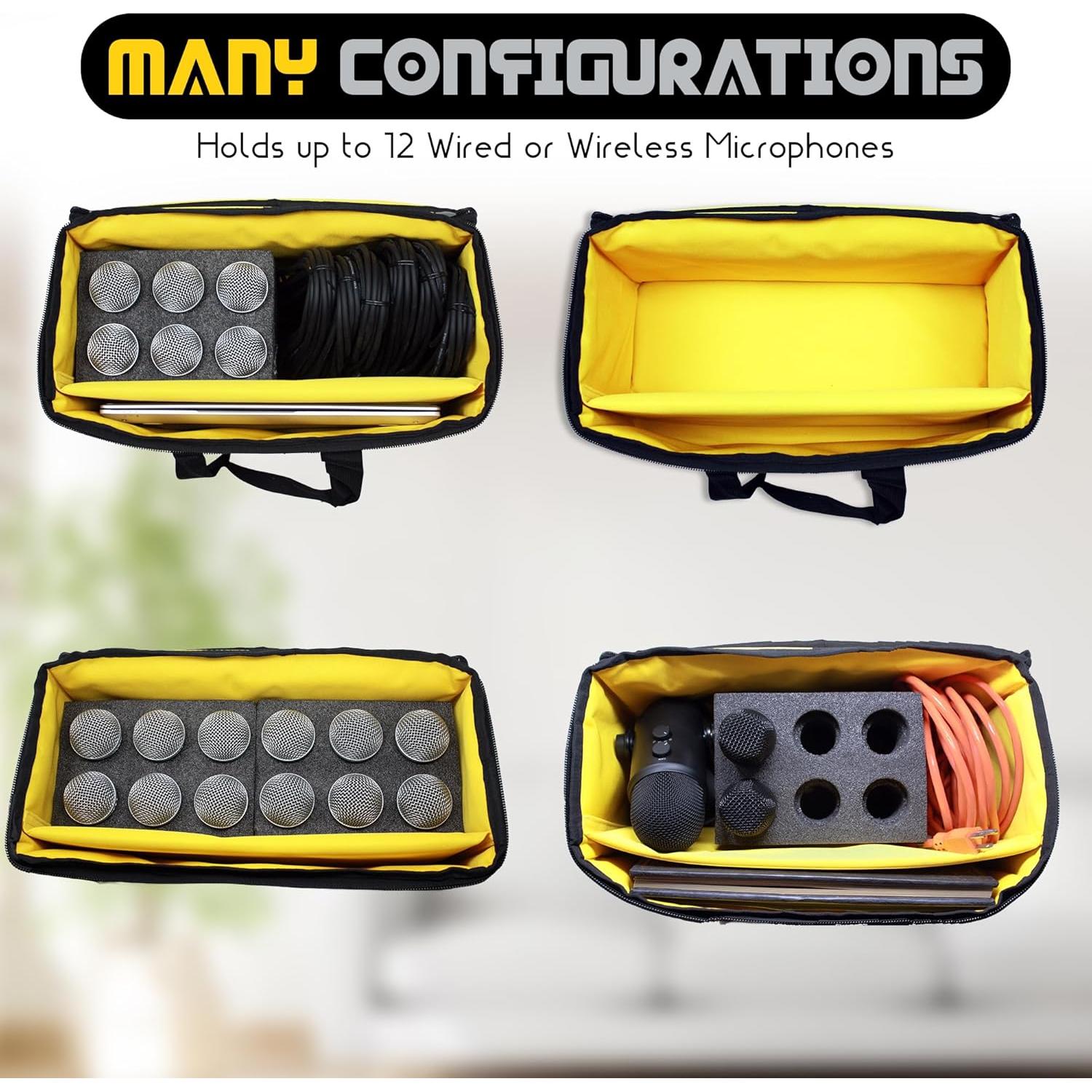 Funda para micrófonos Loudmouth LMG-12MFC con espuma 12 ranuras