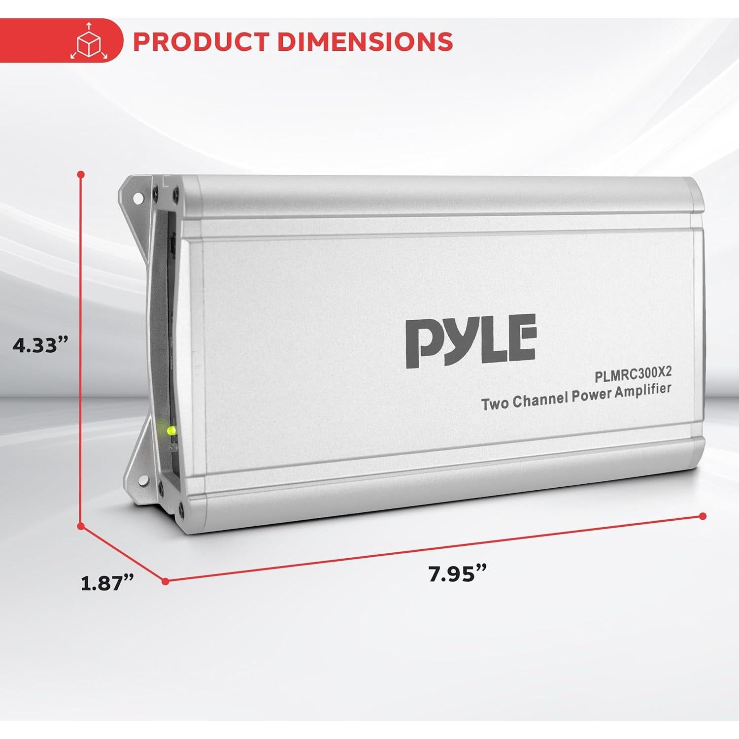 Amplificador de Audio Pyle 2 Canales 1000W IPX4 Resistente