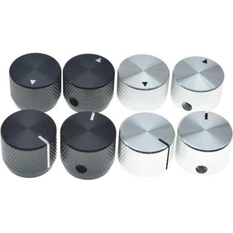 Paquete de 4 Perillas de Potenciómetro Aluminio 20mm Negro
