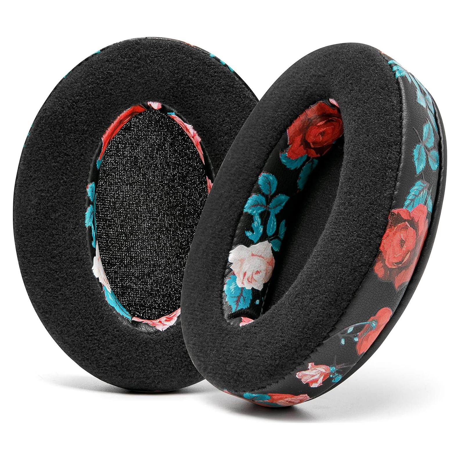Almohadillas de Reemplazo WC para Auriculares ATH M50X - Floral Negro