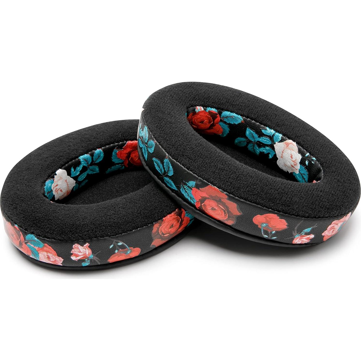 Almohadillas de Reemplazo WC para Auriculares ATH M50X - Floral Negro