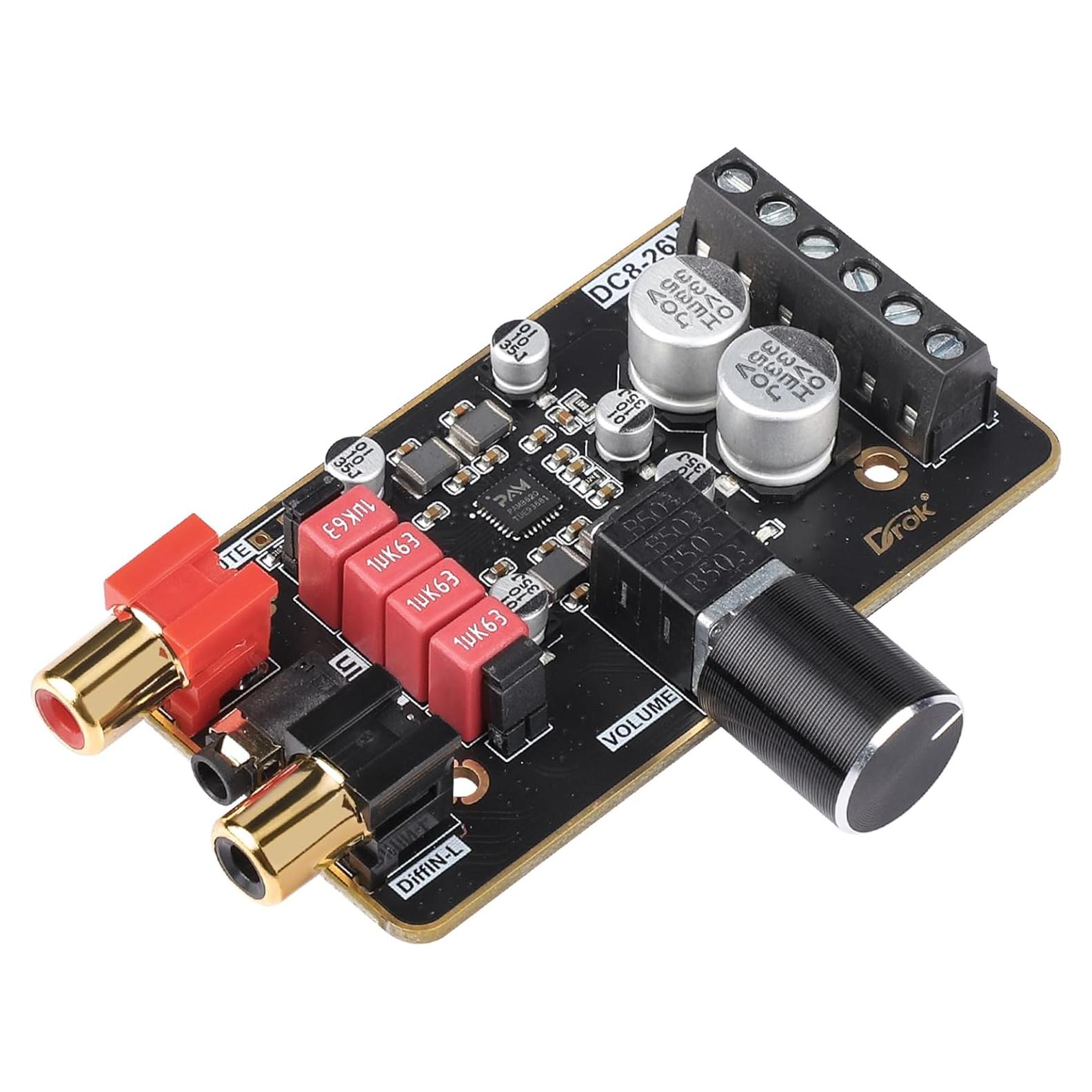 Amplificador Estéreo Digital DROK 15W+15W 2 Canales 12V-24V