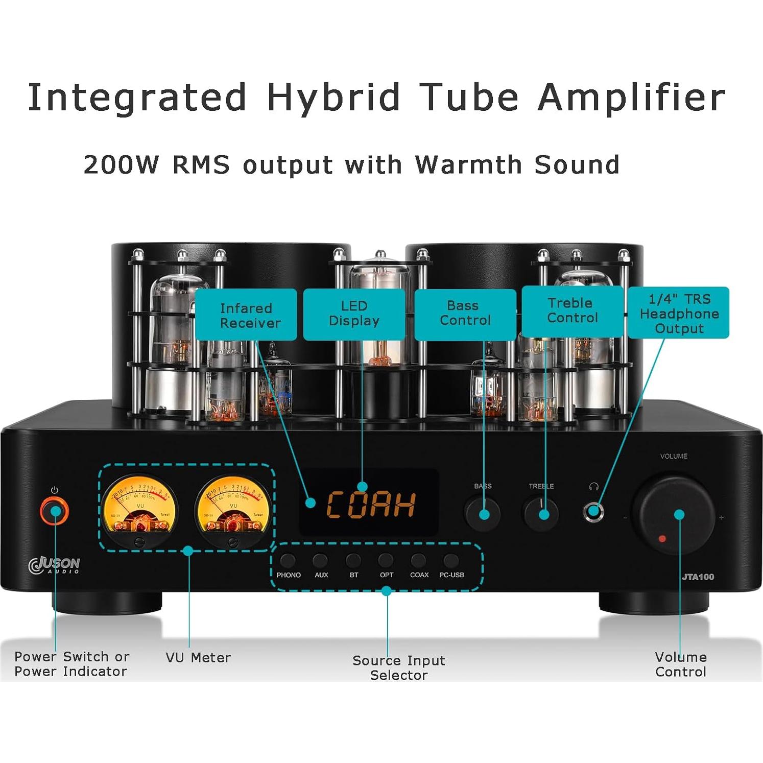 Amplificador de Válvulas Juson Audio JTA100 200W HiFi Bluetooth