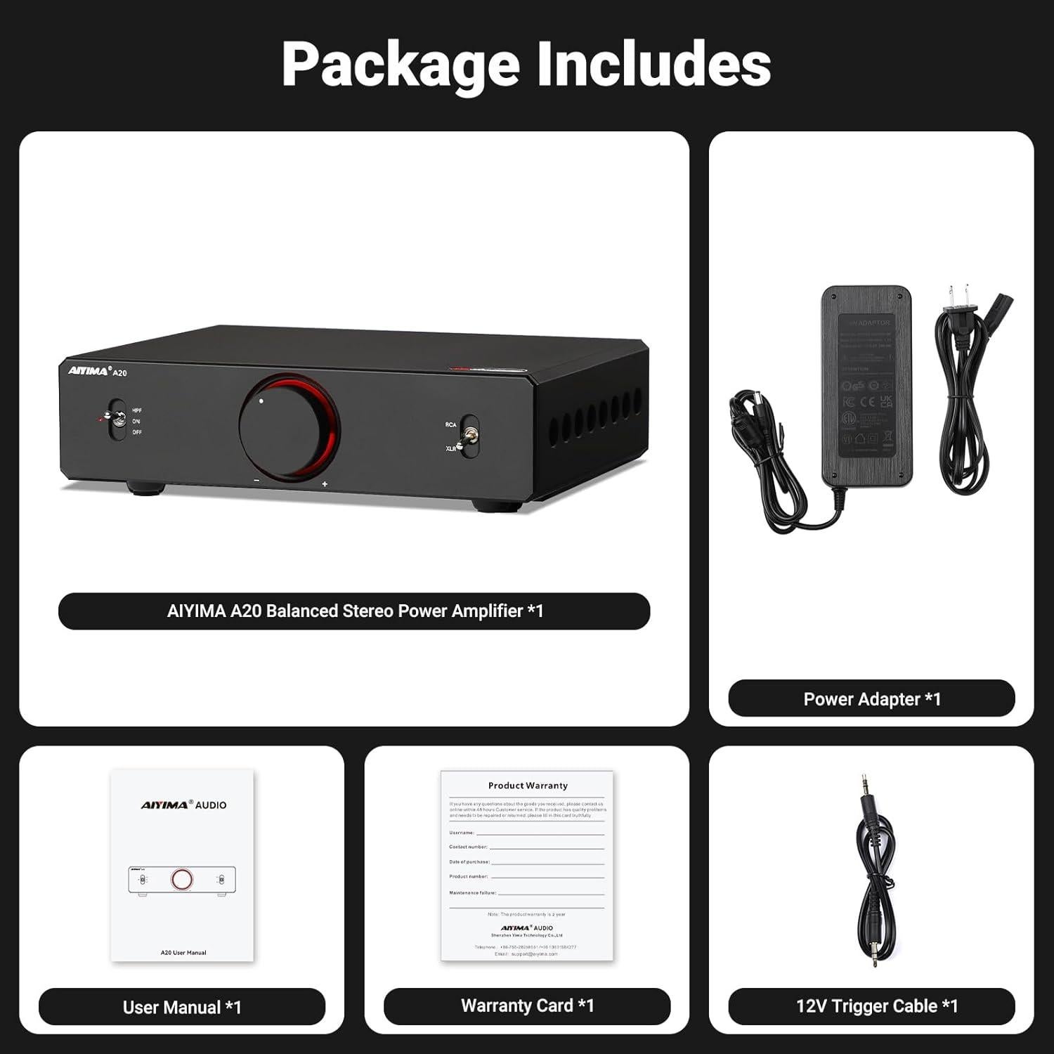 Amplificador AIYIMA A20 2.1 HiFi 300W con Filtro Pasa Alto