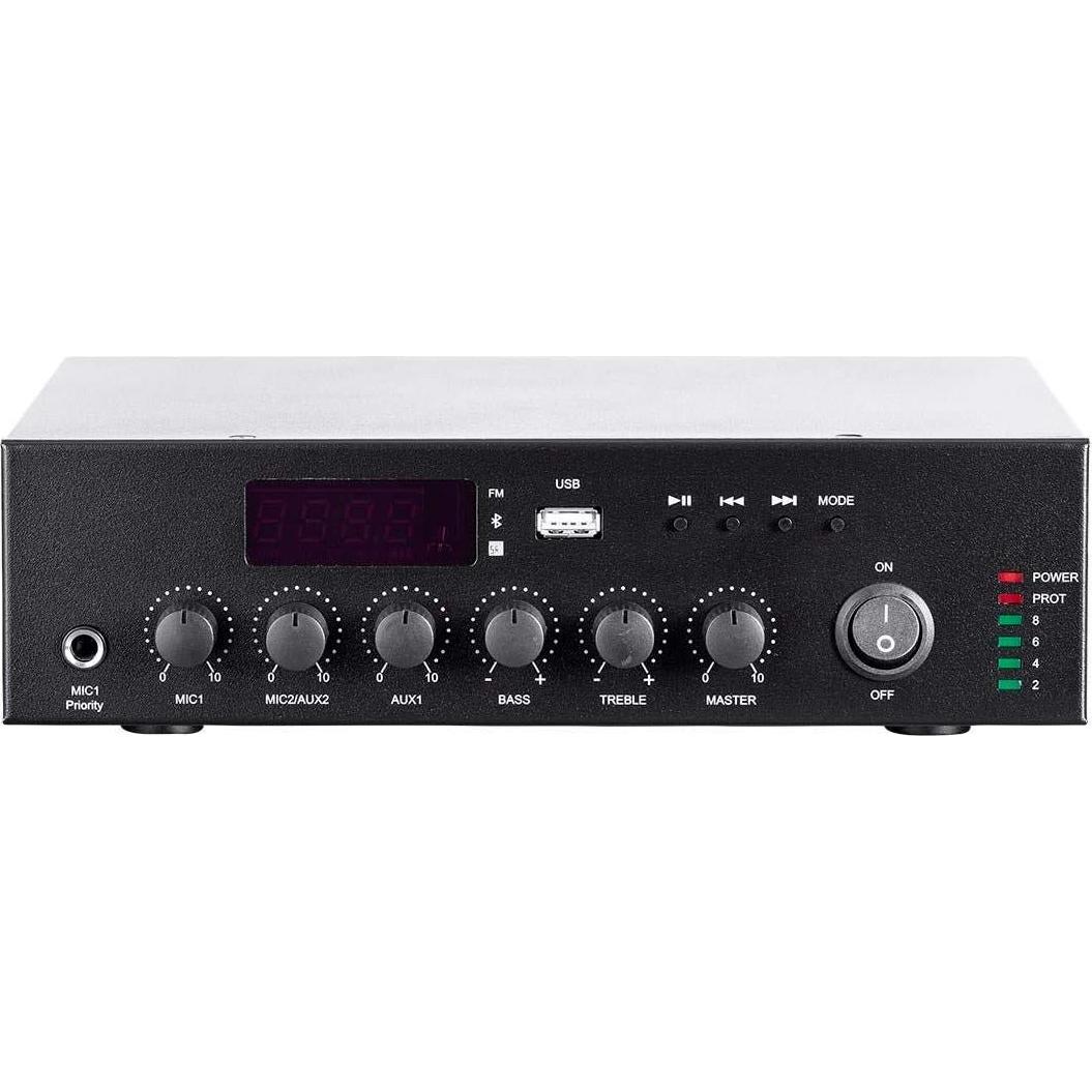 Amplificador Mezclador Monoprice 60W 3CH Bluetooth 100/70V